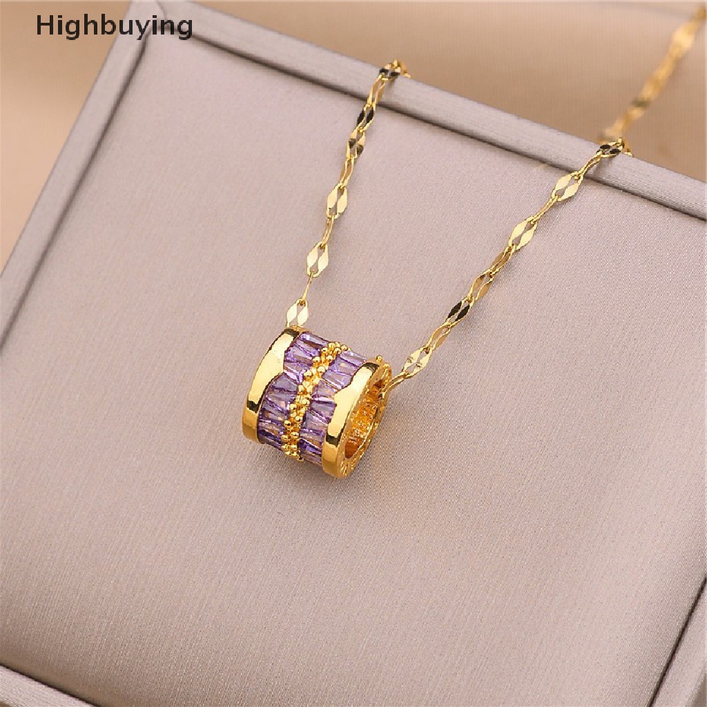 Hbid Fashion Lucu Beruntung Kristal Liontin Kalung Untuk Wanita Bulat Liontin Kalung Gaya Minimalis Perhiasan Pernikahan Klavikula Rantai Aksesoris Glory