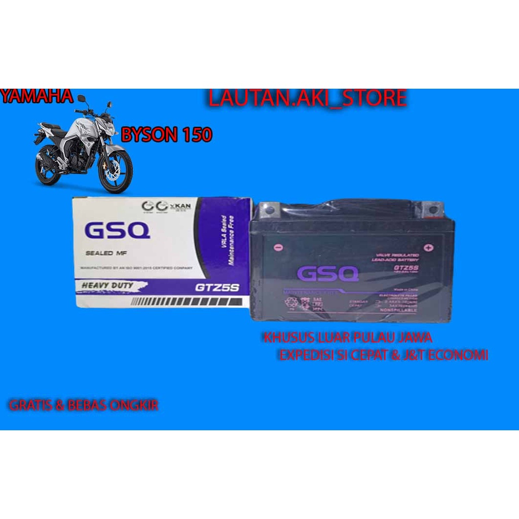 Aki Motor Yamaha BYSON 150 GSQ GTZ5 Accu Kering MF