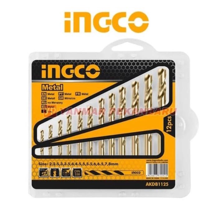 Ingco Akdb1125 Mata Bor Besi Set 12 Pcs Akdb 1125 Hss Twist Drill Bits Kualitas Terbaik