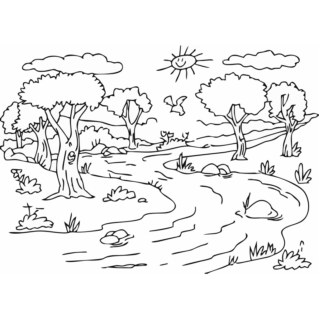 Gambar Mewarnai ~ PEMANDANGAN PART 1/ Seketsa Lukis / Drawing Sketch / Sketsa Menggambar A4 (Bukan B