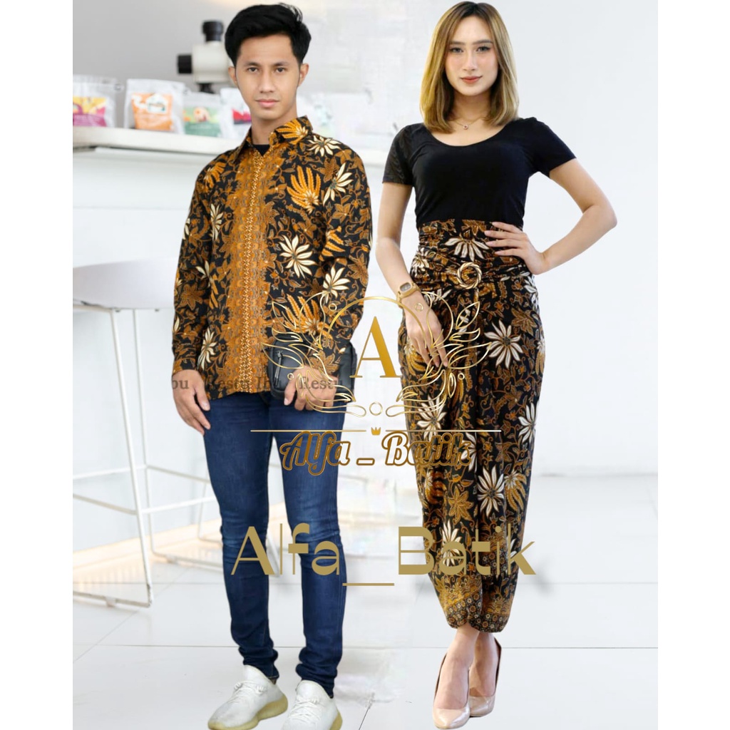 couple / set batik / kemeja batik / couple batik kondangan / kemeja panjang / set batik premium / kain batik couple / kain batik lilit