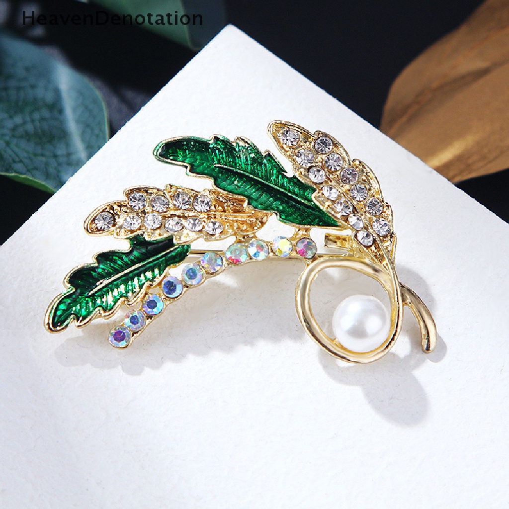 [HeavenDenotation] Fashion Idyllic wheat ear Diamond Pearl Bros Untuk Wanita Pakaian Pesta Perhiasan HDV