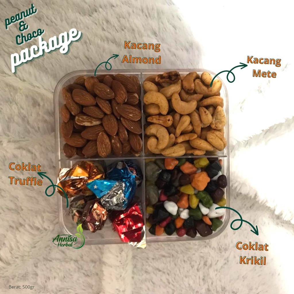 

KACANG & COKLAT ( KACANG ALMOND, KACANG METE, COKLAT TRUFFLE, COKLAT KERIKIL)