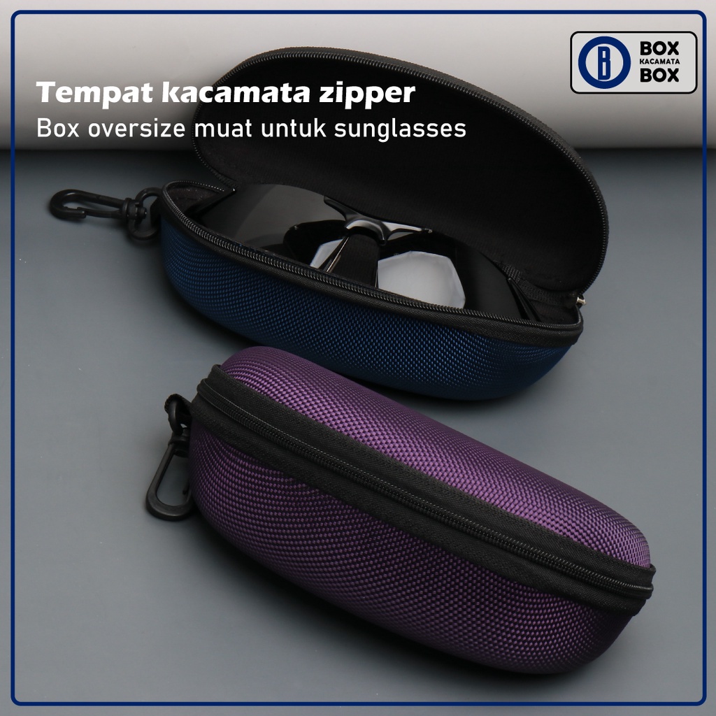 TEMPAT KACAMATA RESLETING KOTAK KOTAK Box Kacamata Resleting / Box Sunglasses Ukuran Besar Oversized Motif Timbul / Tempat Kacamata Sleting Besar S11