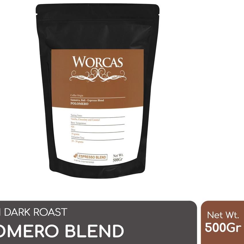 

➳ WORCAS Kopi Polomero Espresso Blend 500 Gram | Es Kopi Susu Blend ☛