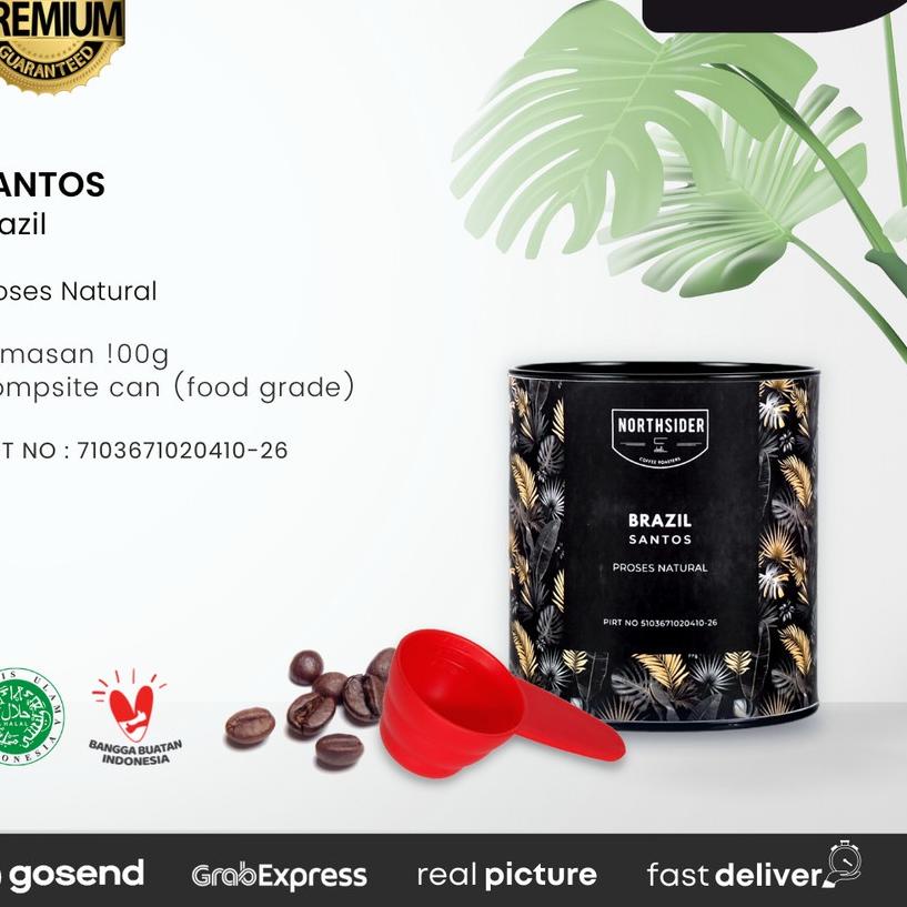 

➲ BIJI KOPI ARABIKA BRAZIL SANTOS NATURAL - 100GR NORTHSIDER COFFEE ♦
