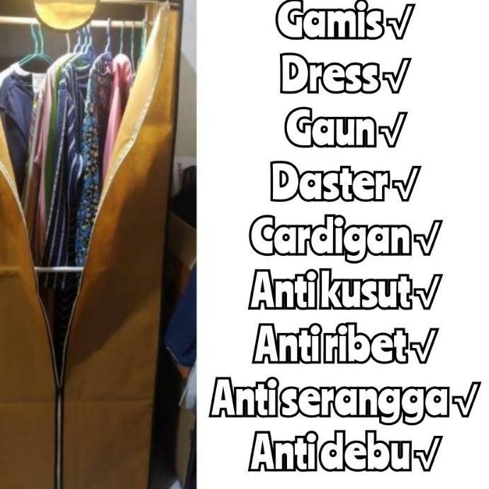 LEMARI GANTUNG PAKAIAN BAJU GAMIS LONG DRESS TINGGI PORTABLE