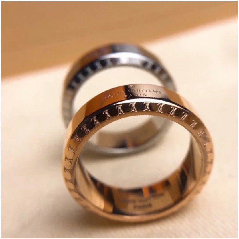 Cincin Titanium Steel Motif Print Tulisan Untuk Pasangan