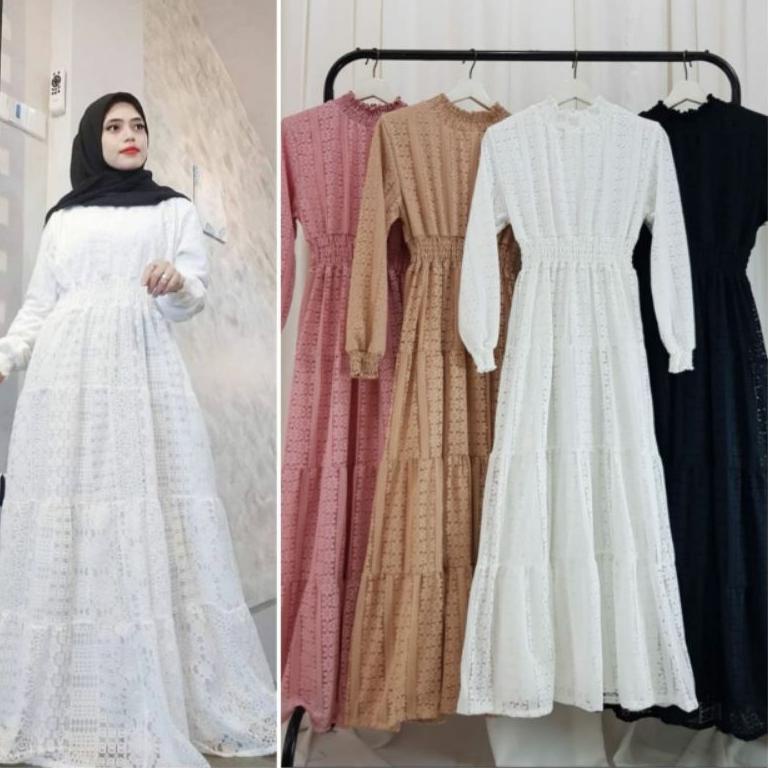 HARGA BERSAHABAT Gamis brukat / Gamis kondangan / Maxy brukat / Neria Maxy dress