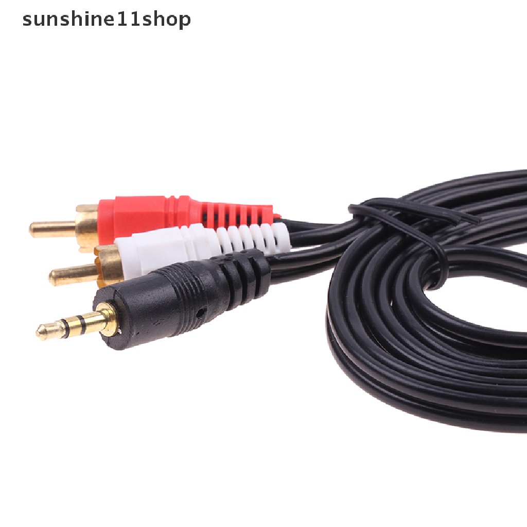 Sho Jack 3.5mm Aux to 2kabel RCA Audio Video 2RCA Cord Untuk PC DVD TV VCR Speaker N