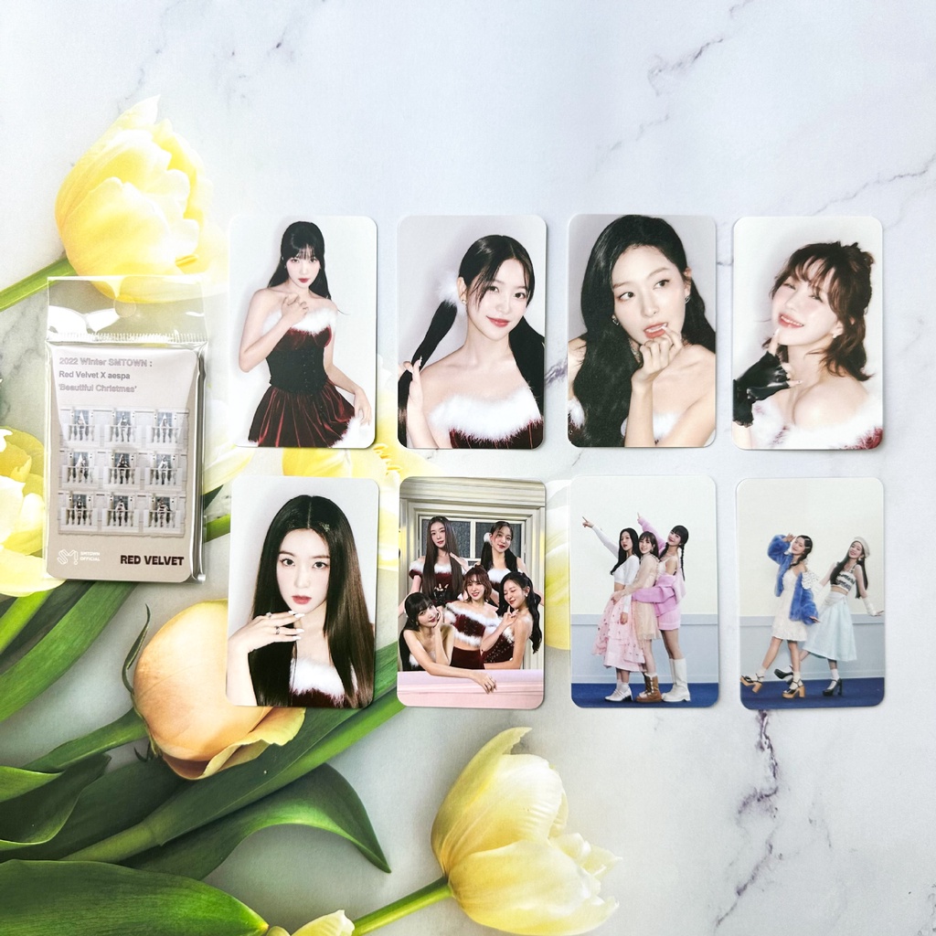 8pcs / set RED VELVET 2022 SMTOWN Beautiful Christmas Photocards Aespa X Red Velvet Lomo Cards Seulgi Wendy Joy Yeri Juhyun Kpop Postcards