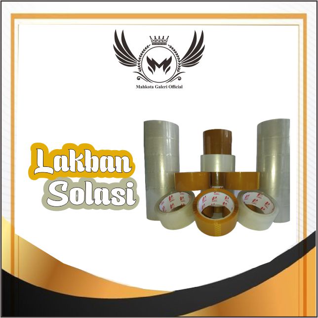 PROMO GILA !!! Solasi Lakban COKLAT BESAR 100 yard Solasi / Lakban Murah diameter 4.8 mm