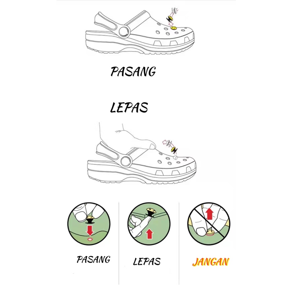 15 SHOP --- Jibbitz Charms Karakter Liontin Sepatu Sendal Pin sandal Aksesoris Mainan Boneka Kartun Bahan PVC Anti Air Lucu