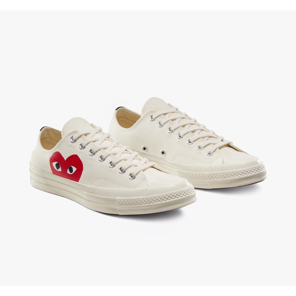 Converse 70S CTAS Low x CDG PLAY White 100% Original Sneakers (Free Paper Bag)