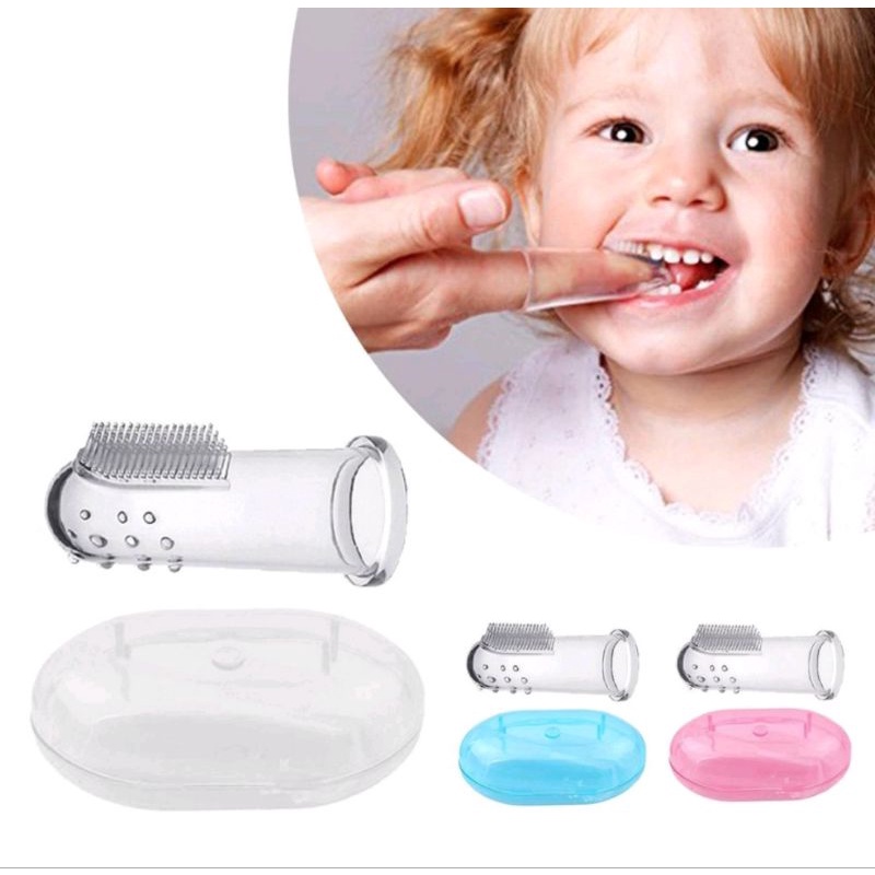 SIKAT GIGI Bayi Finger Tooth Brush Silikon Jari Baby Newborn Lidah Gusi Silicone