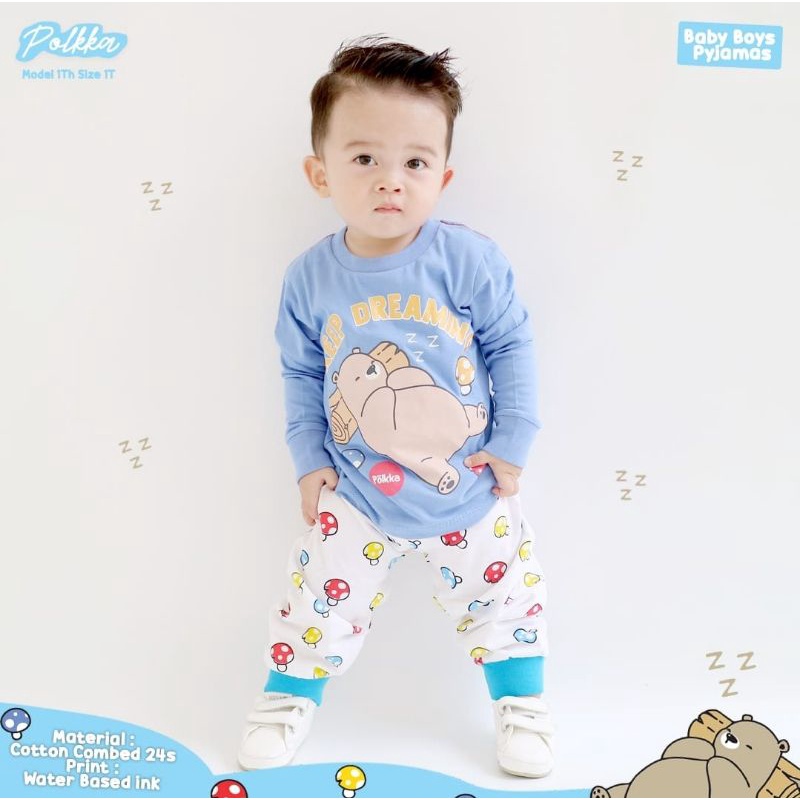 Setelan Piyama Anak Bahan Kaos Lengan + Celana Panjang 1-5 Tahun