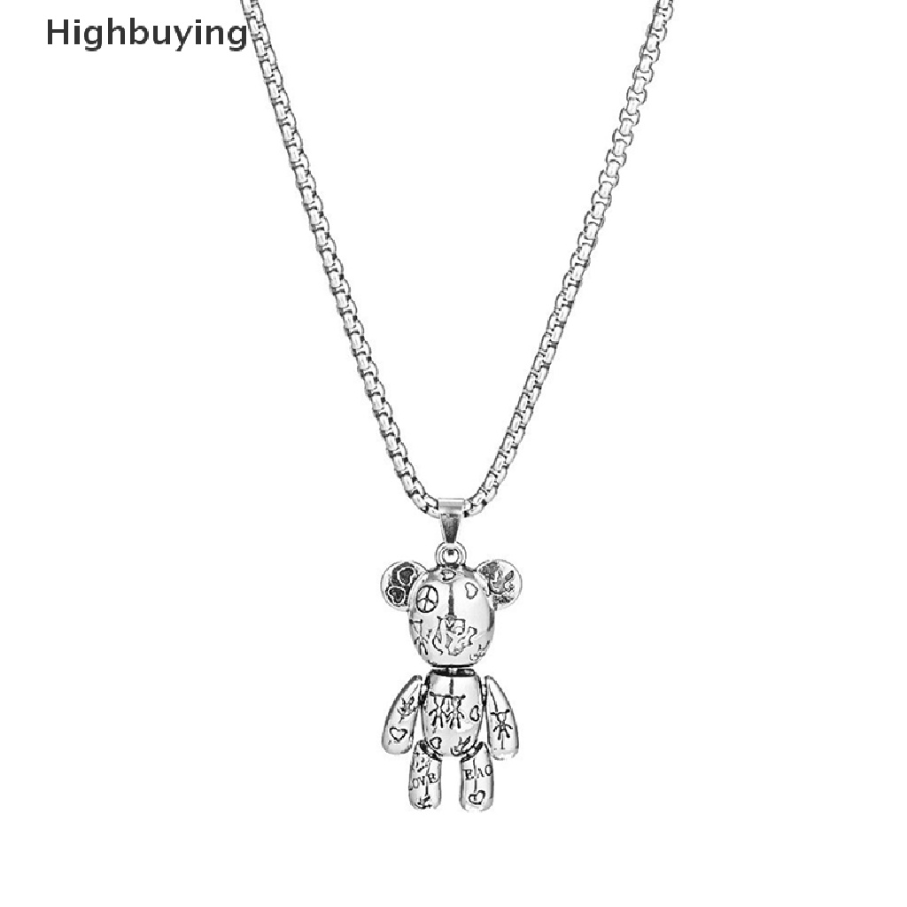 Hbid Liontin Beruang Violent Bergerak Baja Titanium Kalung HipHop Pria Dan Wanita Punk Pasangan Sweater Rantai Perempuan Niche Sweater Liontin Glory