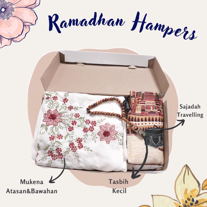 

Ramadhan Hampers / Hampers Lebaran / Mukena Satu Set Sajadah / Hampers