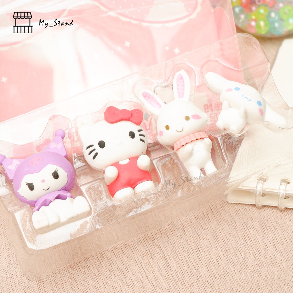 

Penghapus 3D Sanrio Hello Kitty 4 Karakter Eraser Setip Stip Hapusan Pensil Pompurin My Melody