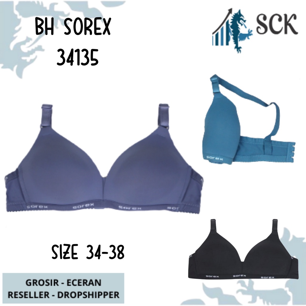 BH SOREX 34135 Tanpa Kawat Busa Polos / Pakaian Dalam - sckmenwear GROSIR