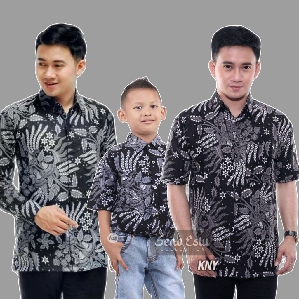 Batik Couple Ayah Dan Anak Laki Laki Modern/kemeja batik pria lengan panjang/Batik pria lengan panjang/Batik pria Lengan pendek/Batik anak laki laki/kemeja batik anak laki laki modern