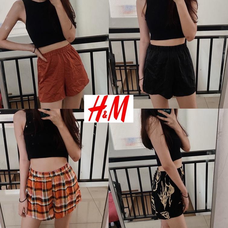 ✼ H&M MONKI Lounge Satin Viscose Shorts Hnm Short Pants Home Celana Pendek Tidur Celpen Rayon Hotpan
