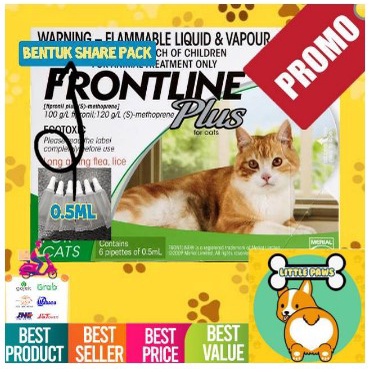 REPACK ORIGINAL - Frontline Plus Cat kitten 100% Original 0.5ml asli Obat Kutu Kucing