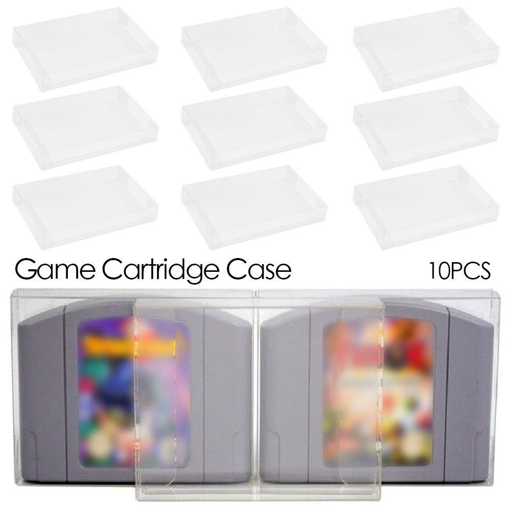 POPULAR Populer 10pcs Cartridge Display Bening Untuk Pelindung Penyimpanan Kartu Game SNES Untuk N64