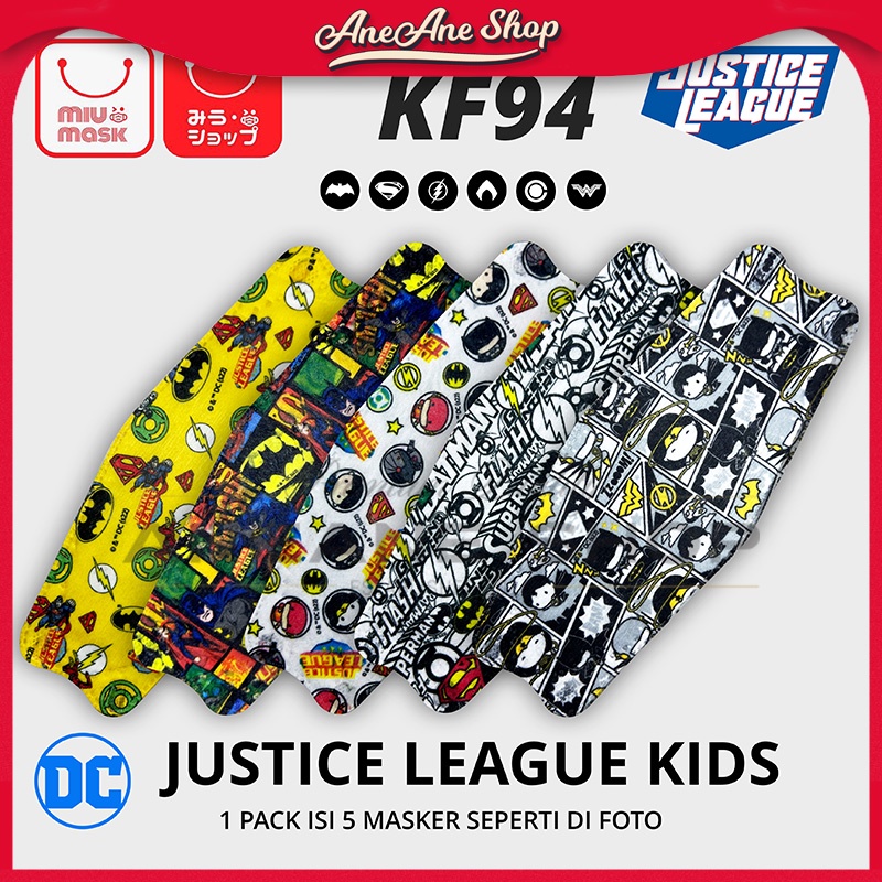 Masker MIU MASK Justice League KF94 Mask Anak (4Ply)