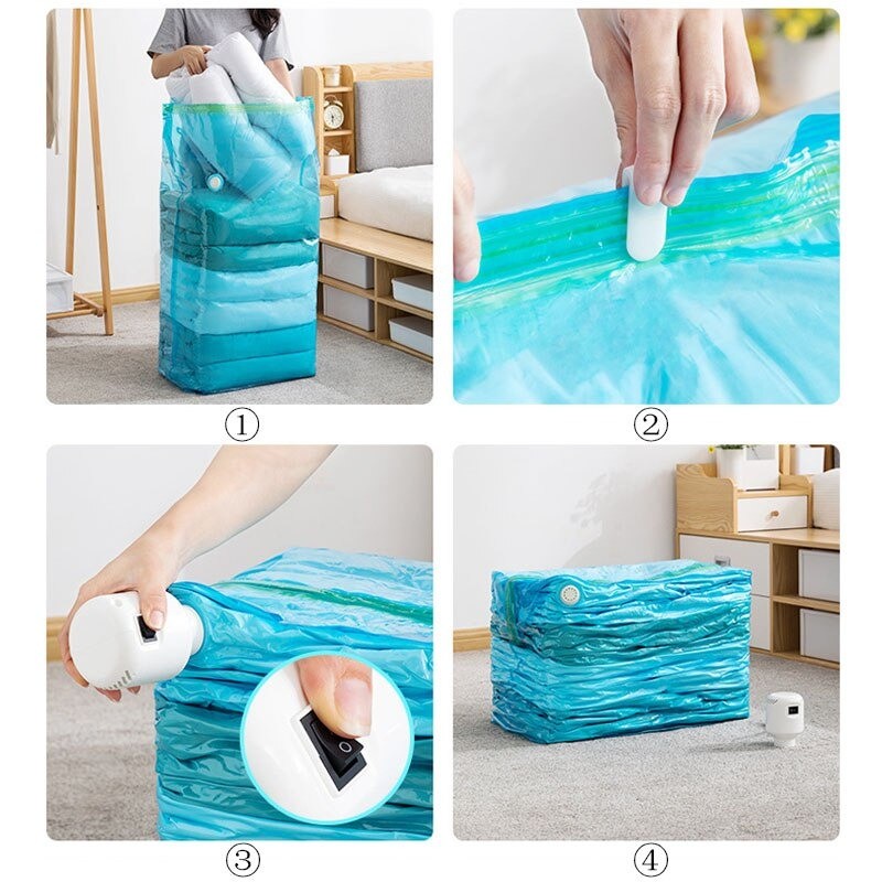 MVS-17 Mesin Alat Pompa Vakum Baju Design Mini Portabel Colokan Listrik Vacuum Daya Hisap Kuat Vacum Bag Baju Spring Bed / Bantal Dengan Sekejap