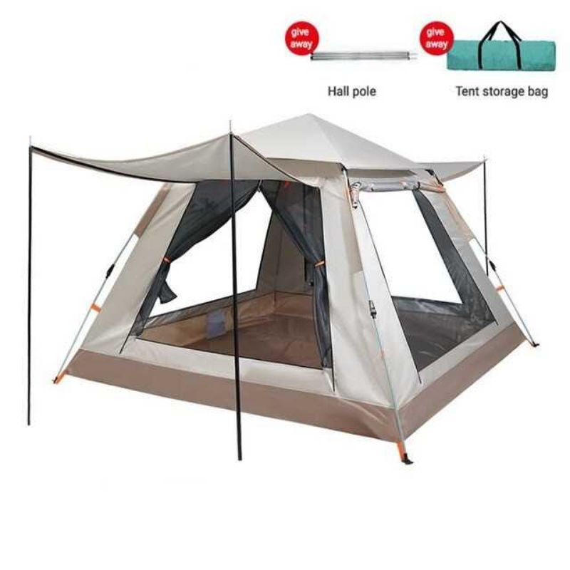 Tenda Camping Buka Otomatis 4 Orang Jendela Open Anti Uv Waterproof Tenda Camping Keluarga Family Tent