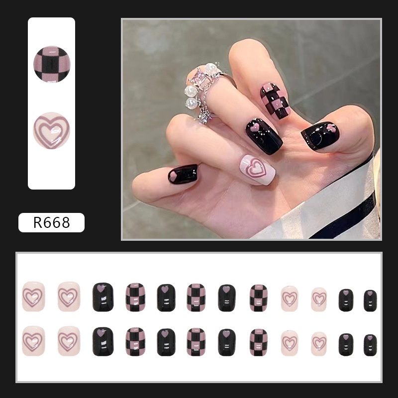 R661-R680 Full Cover Fake Nails Nail Art Tips False Nails 24 Pcs / box