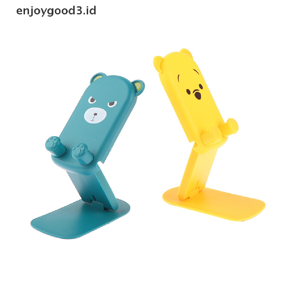 [Rready Stock] 1Pc Lucu Kartun Holder Lipat Portabel Adjustable Lift Ponsel Stand (ID)