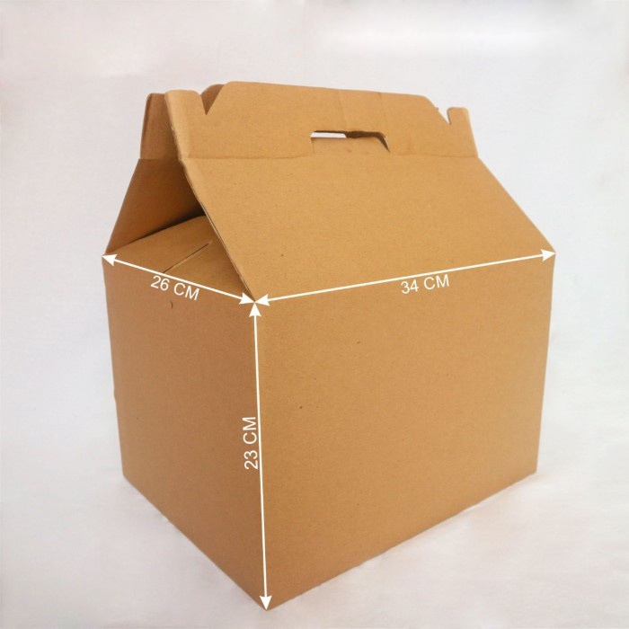 

Box Jinjing 34x26x23cm Dus Tenteng Parcel Packaging Hampers Kardus Kemasan ( 1 Pack isi 10pcs )