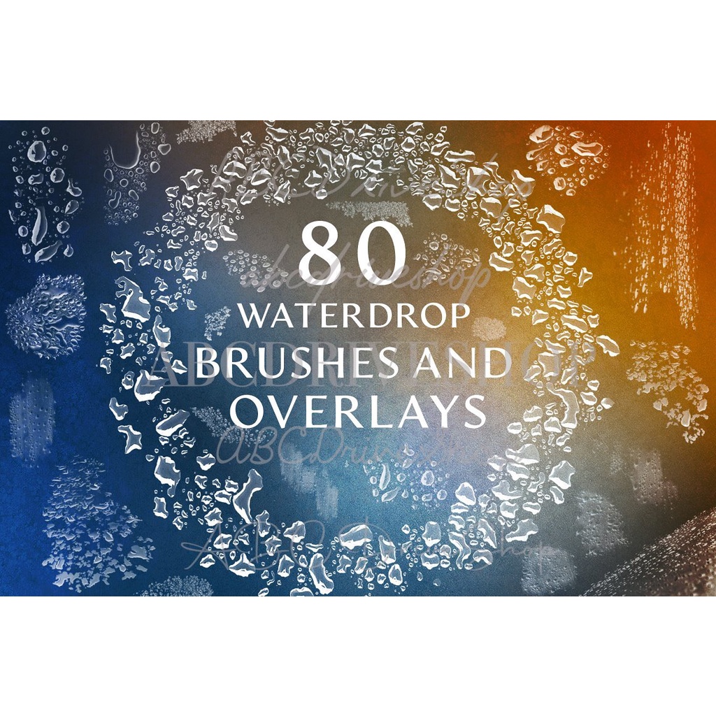 Procreate Brush - 80 Water Drop Brushes &amp; Overlays