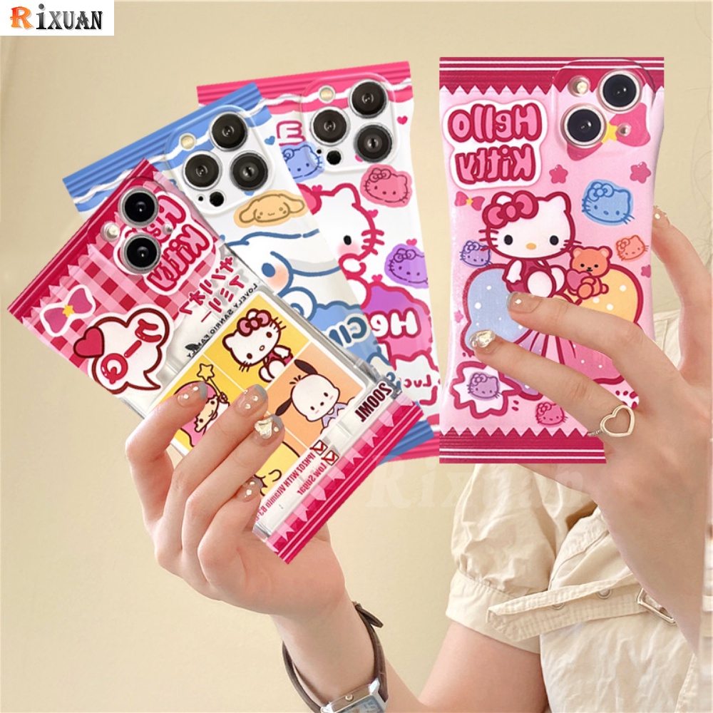 Oppo A17 A17K A77S A57 2022 A16 A16K A16e A55 A95 A74 A12 A1K A5s A15 A54 A7 A53 A3s A31 A92 F9 Kartun Lucu Kitty Cat Cute Candy Soft Phone Case RIXUAN