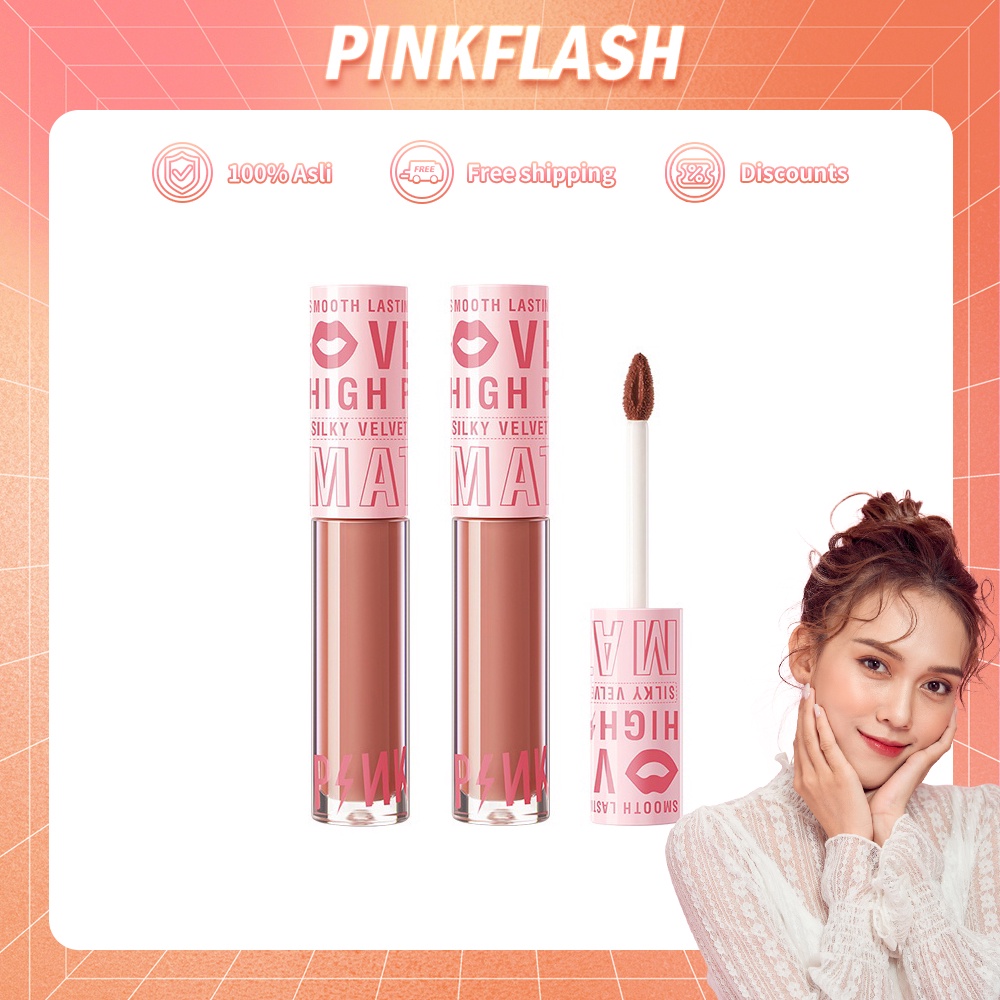 PINKFLASH Lipstik Madam Kosmetik PinkDiary Silky Velvet Matte Lipstick Lip Cream Smooth High Pigment Lasting NU02 Smooth