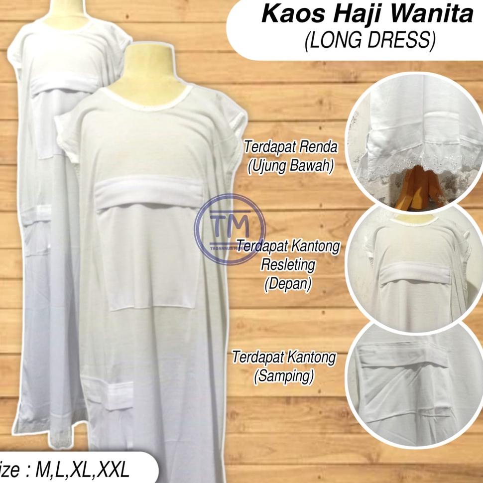 PALING LARIS Kaos Haji Wanita Panjang Kaos Haji Perempuan LONG DRESS Kaos Renda Wanita Panjang Tanpa