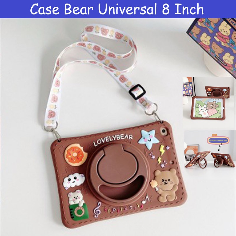 Olike Edutab E1 8 Inc Softcase Bear Tali Case Anak Casing Cover Rotary