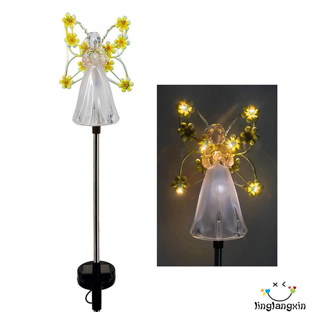 Llx-lampu Energi Surya Angel Shaped Yard Light Outdoor Waterproof Taman Hias