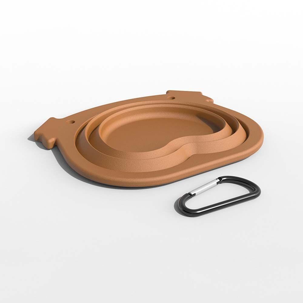 [Elegan] Mangkok Pet 600ml Collapsible Feeder Dish Outdoor Travel Puppy Dengan Carabiner Perlengkapan Hewan Peliharaan