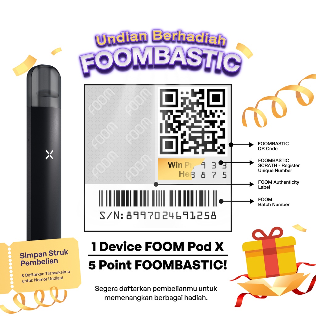 FOOM POD X BUNDLING LIQUID (ABSOLUTE BLACK ICY MENTHOL 15ML)