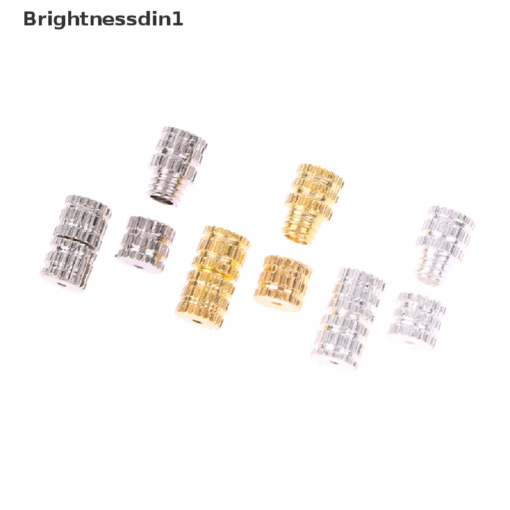 [Brightnessdin1] 20pcs Cylinder Fastener Buckle Closed Manik-Manik End Clasp Sekrup Jepit Butik