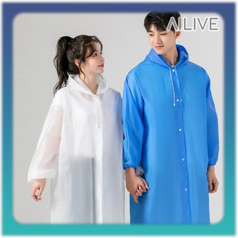 Jas Hujan Dewasa / Jas Hujan Anak EVA Mantel Jas Hujan Tebal Raincoat Transparan Universal