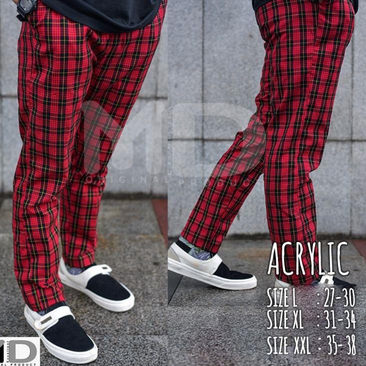℮ JUMBO BIGSIZE/ Celana Panjang Tartan Pria Acrilic Semi Wool/ Celana Tartan kotak kotak Bigsize Jum