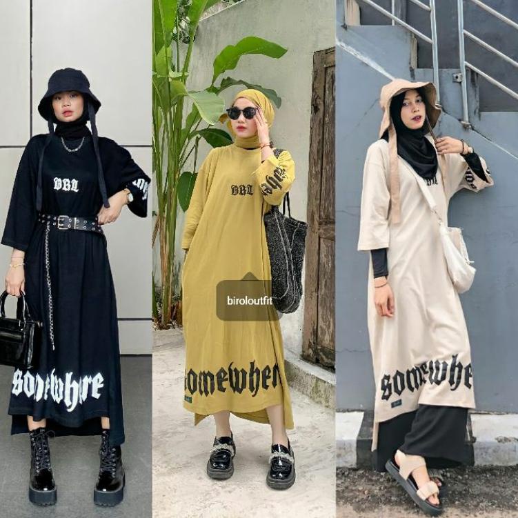 Sale Terbatas NARUMI DRESS SHIRT OVERSIZE/long dres/dres kaos/dres oversize