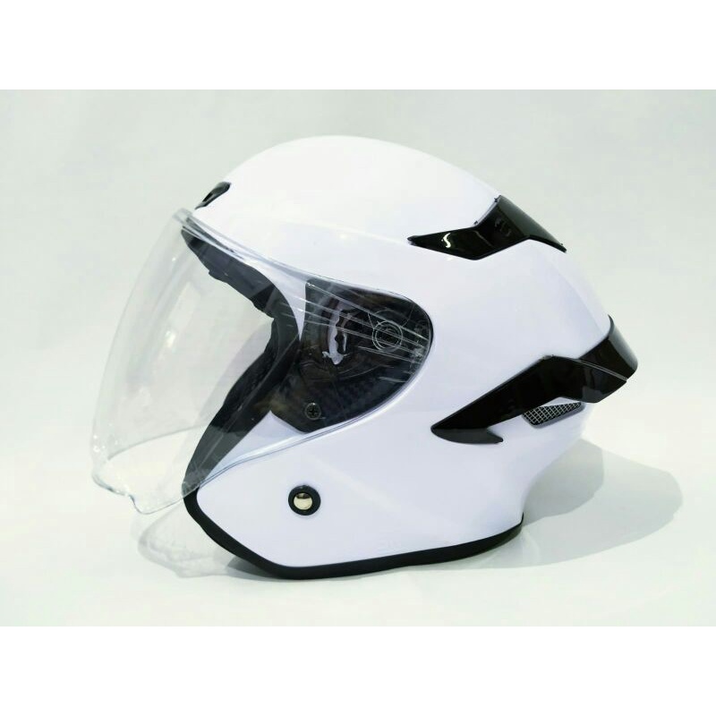HELM ARL TT COURSE PUTIH SINGLE VISOR HALF FACE SNI.