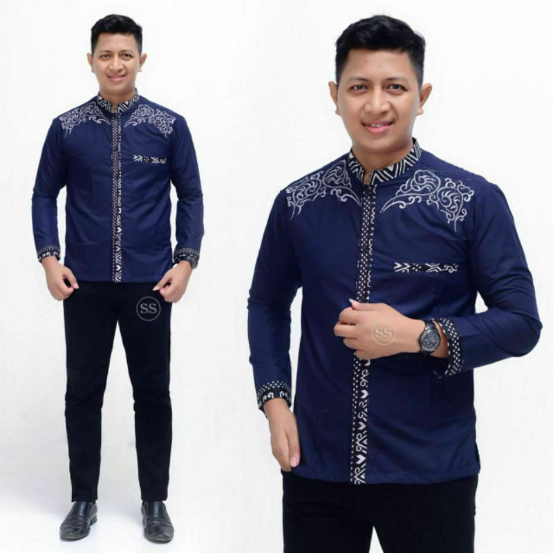 Baju Koko Pria Bordir Syubbanul Muslimin Koko Azzahir Koko Kurta Lengan Panjang