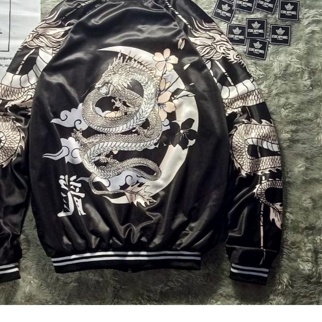 ➲ Termurah COD Jaket Sukajan Memphis Origins Japan Sublime Bordir Varsity Naga Mikaduki Ryujin / Jak