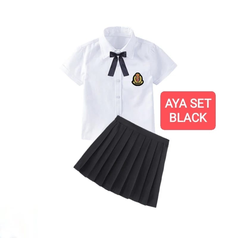 AYA SET BAJU SETELAN ANAK CEWEK SERAGAM SEKOLAH ALA JEPANG KOREA UNIFORM COSPLAY IMPORT